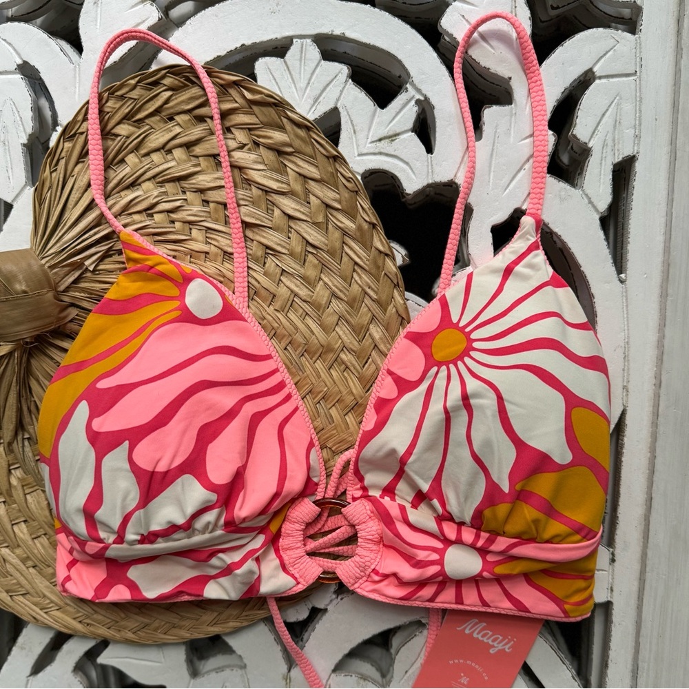 πΈπΈ MAAJI πΈπΈ REVERSIBLE FLORAL BIKINI SWIM TOP - Picture 9 of 13